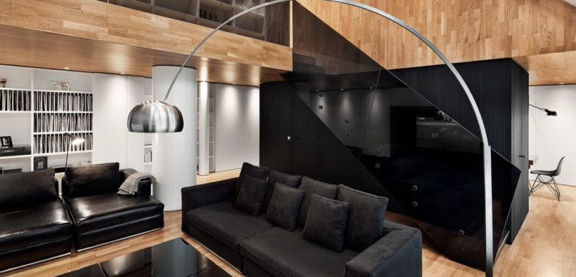 Дизайн квартиры в черном цвете из Софии