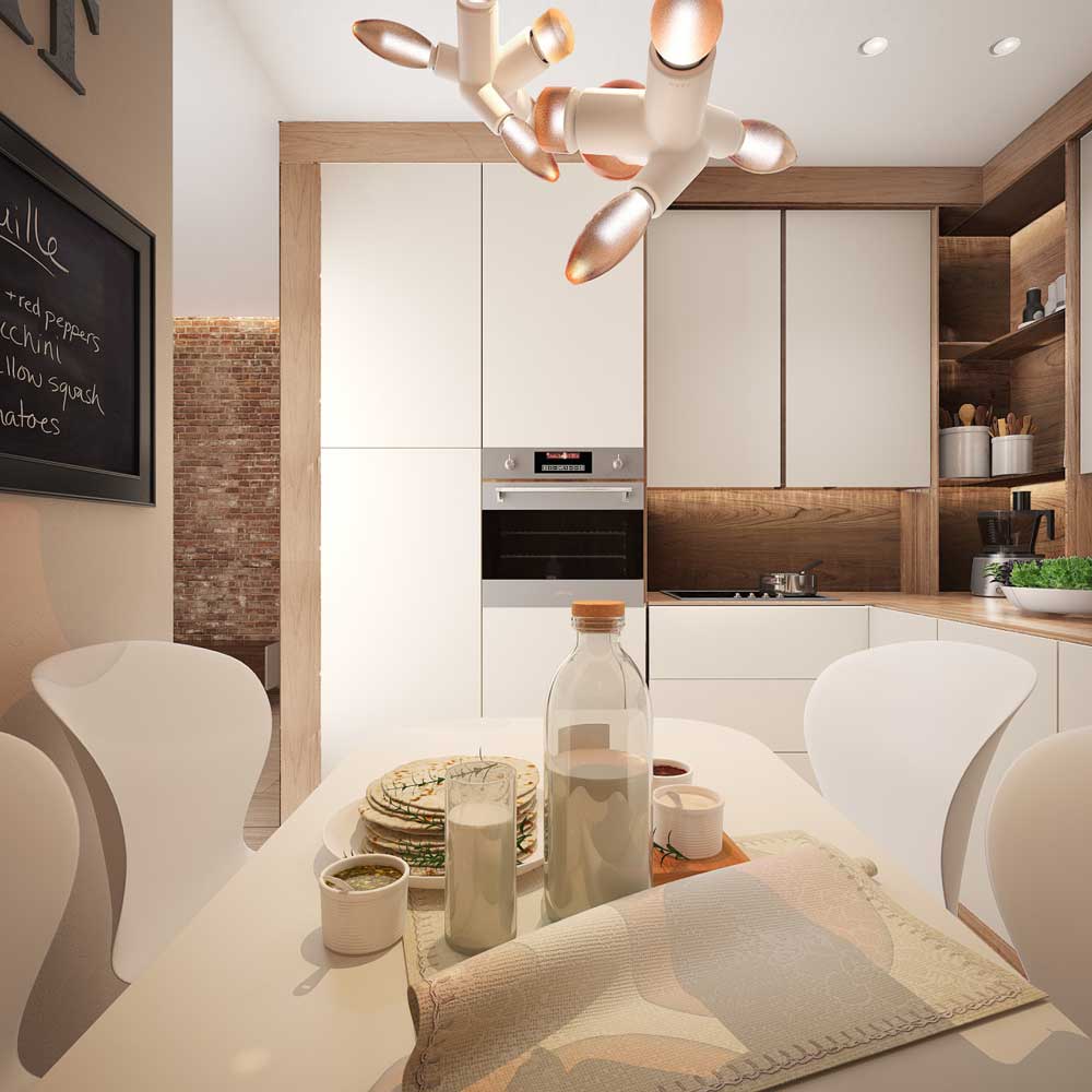 дизайн белой кухни