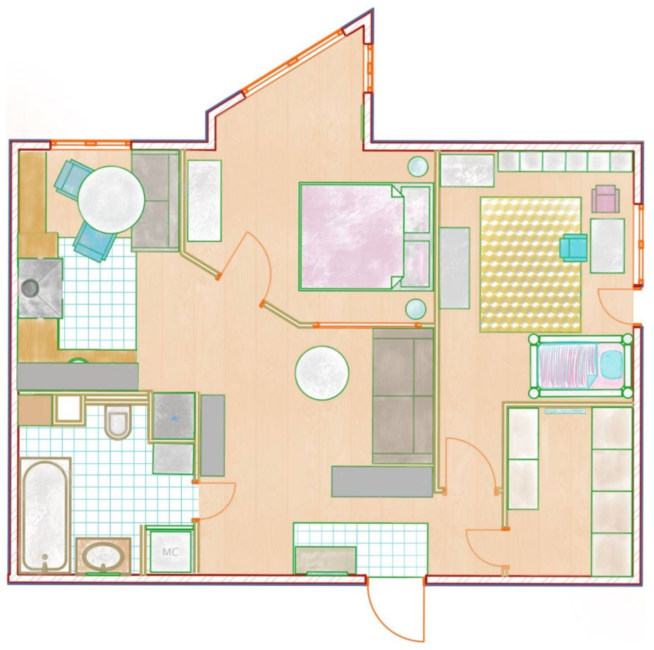 планировка двушки