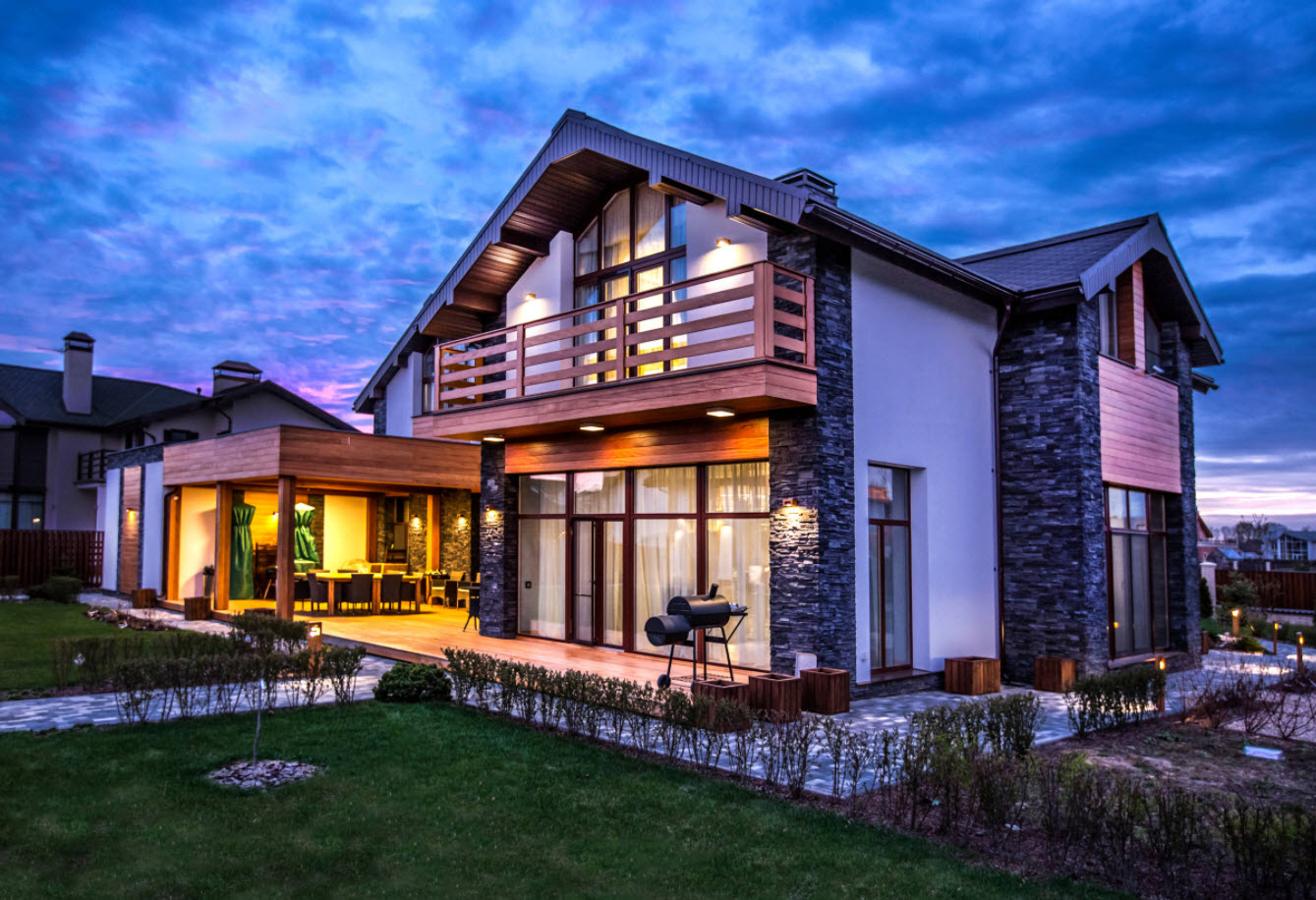 дизайн дома с мансардой