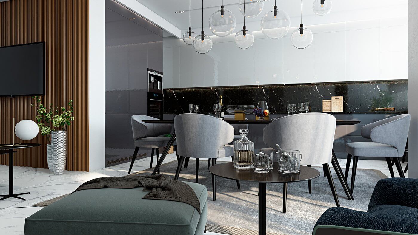 Дизайн интерьера в серых тонах