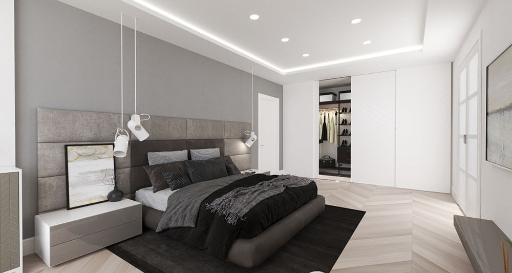 спальня в стиле минимализм