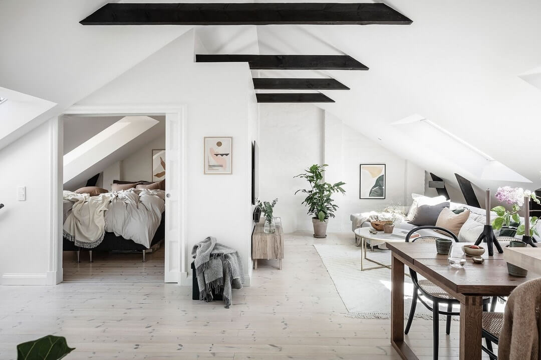 гостиная на мансардном этаже гостиная на мансардном этаже