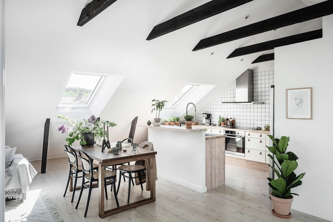 кухня на мансардном этаже кухня на мансардном этаже